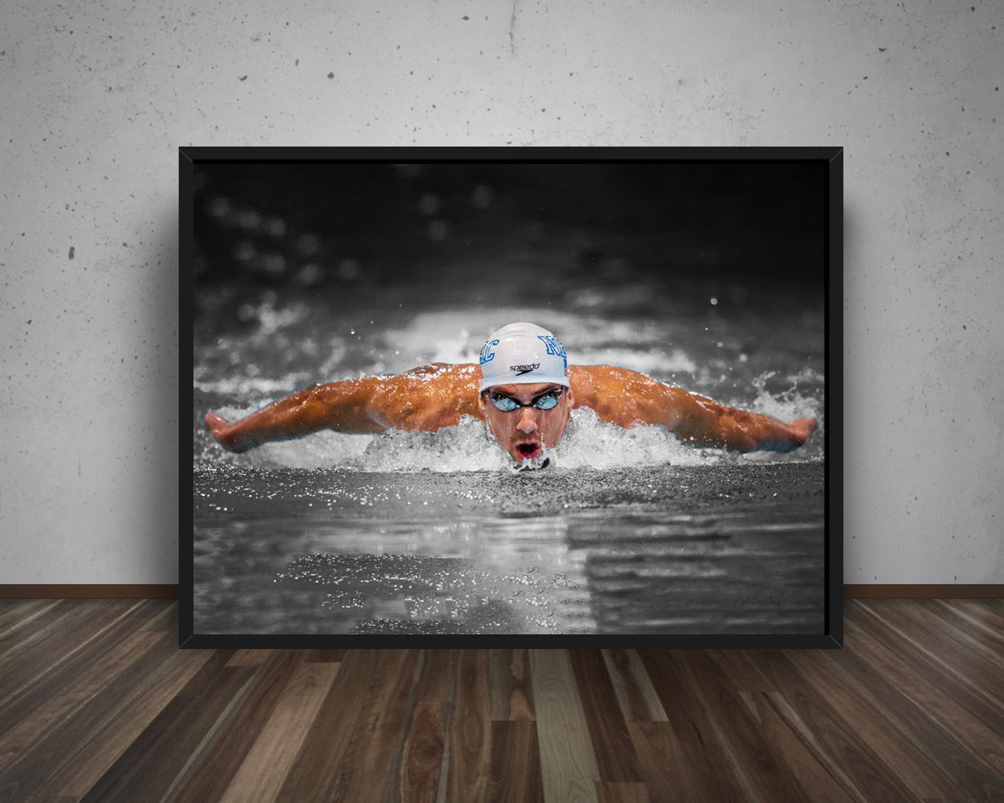 Michael Phelps Black & White Canvas Art