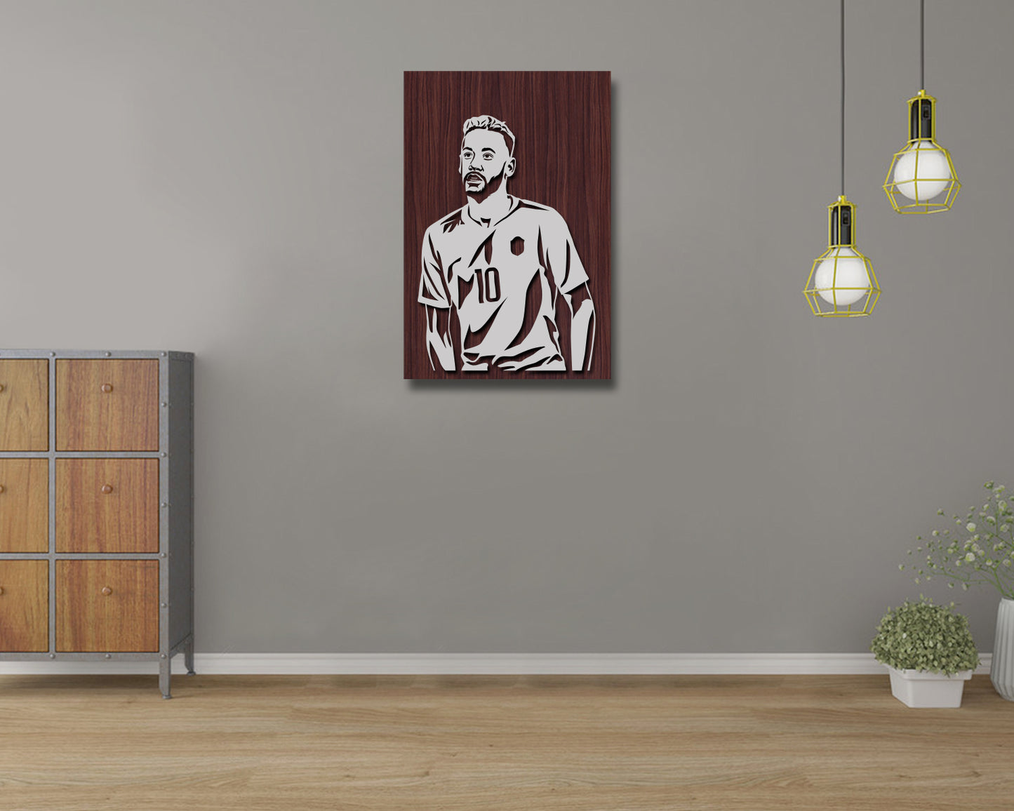 Neymar Brazil Rivera LED Wooden Decal