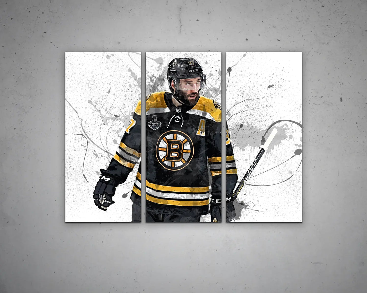 Patrice Bergeron Splash Effect Canvas Art