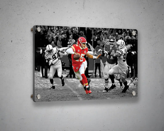 Patrick Mahomes Black & White Canvas Art