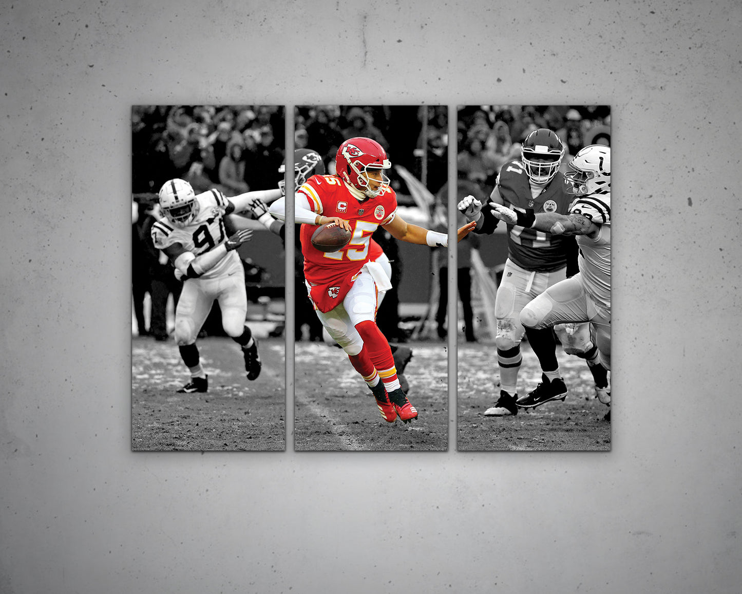 Patrick Mahomes Black & White Canvas Art
