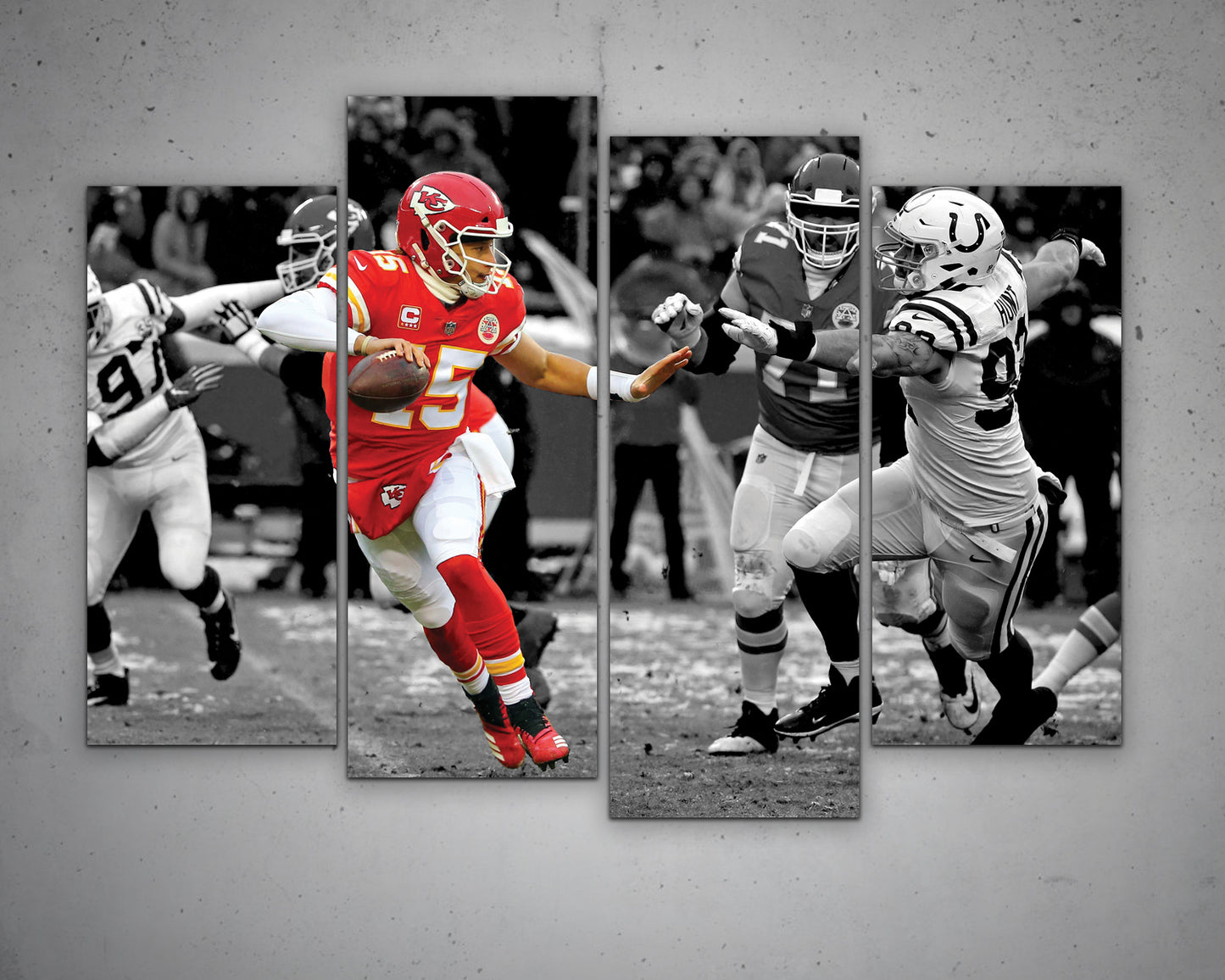 Patrick Mahomes Black & White Canvas Art