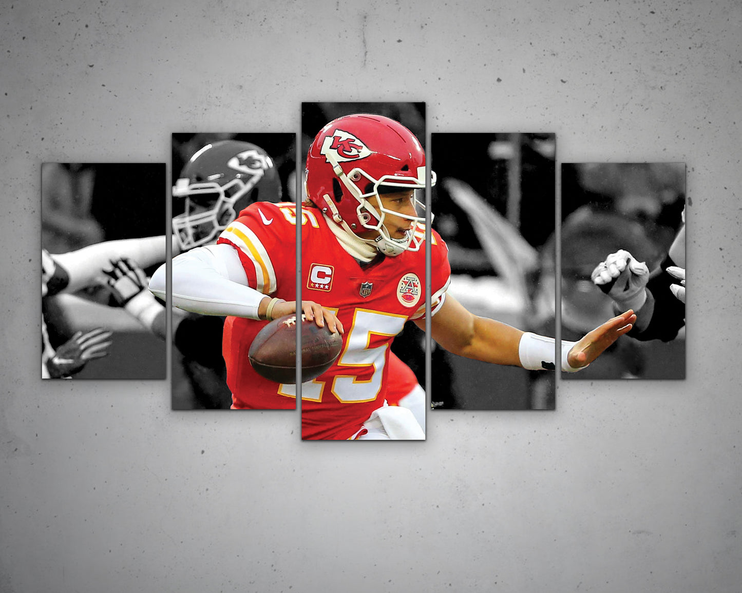 Patrick Mahomes Black & White Canvas Art