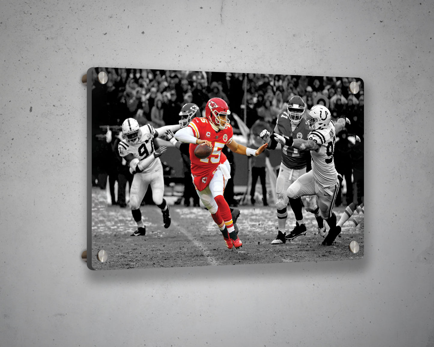 Patrick Mahomes Black & White Canvas Art