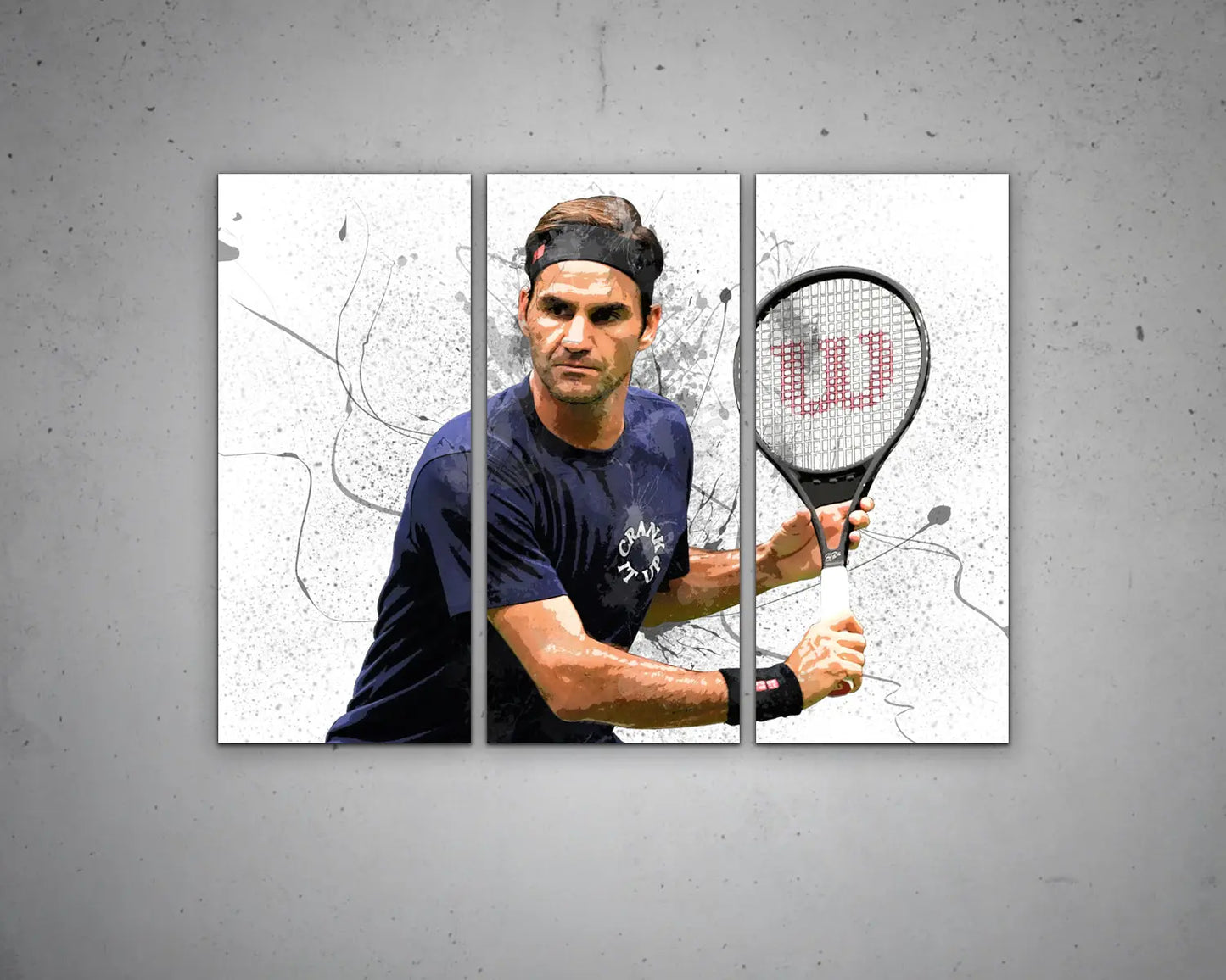 Roger Federer Splash Effect Canvas Art