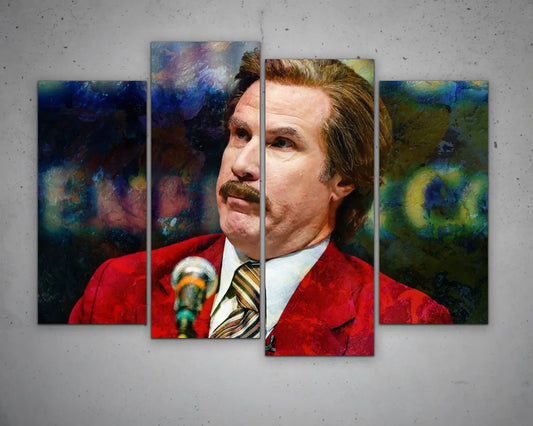 Ron Burgundy Multicolour Wall Art