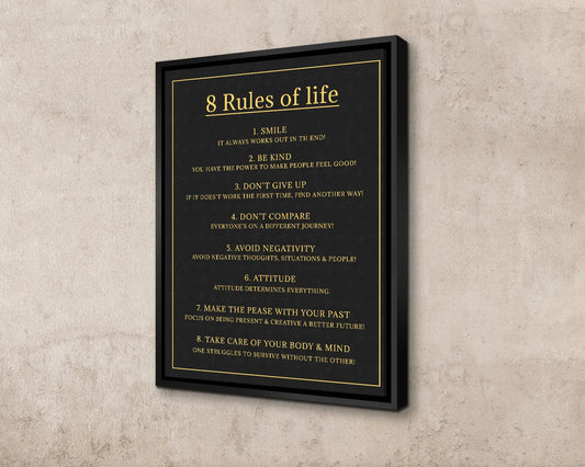 Rules of Life Canvas Wall Art