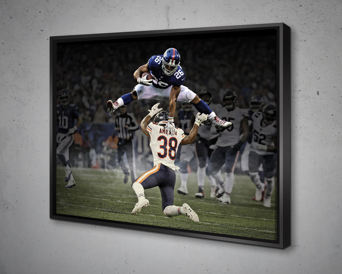 Saquon Barkley Black & White Canvas Art 