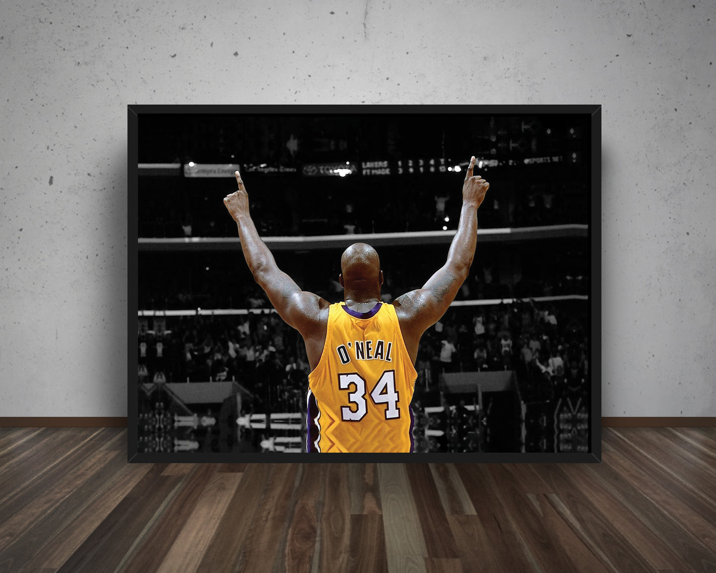 Shaquille O'Neal Black & White Canvas Art