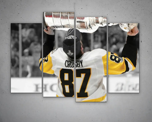Sidney Crosby Black & White Canvas Art