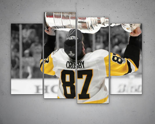 Sidney Crosby Black & White Canvas Art