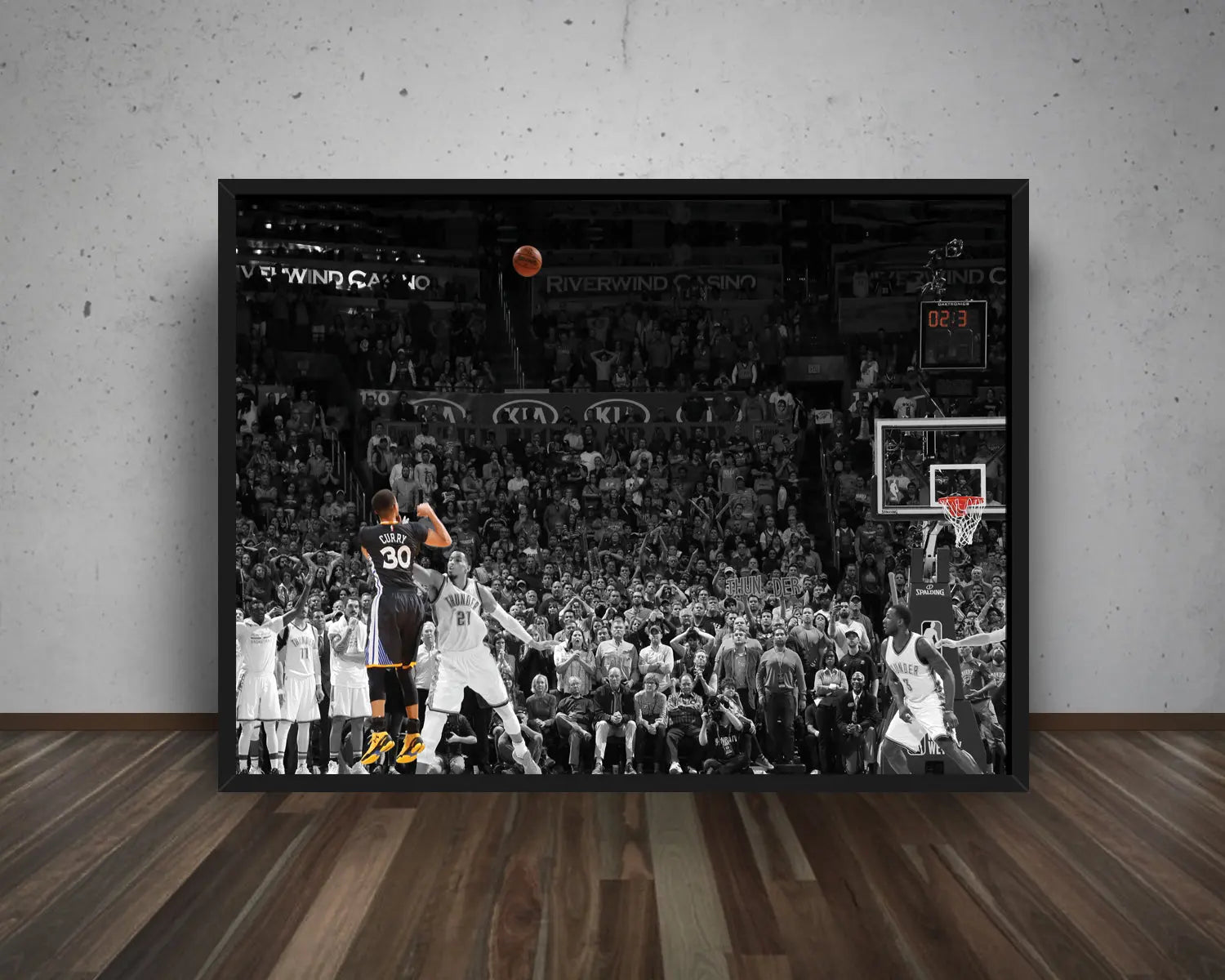 Stephen Curry Black & White Canvas Print | Basketball Wall Art