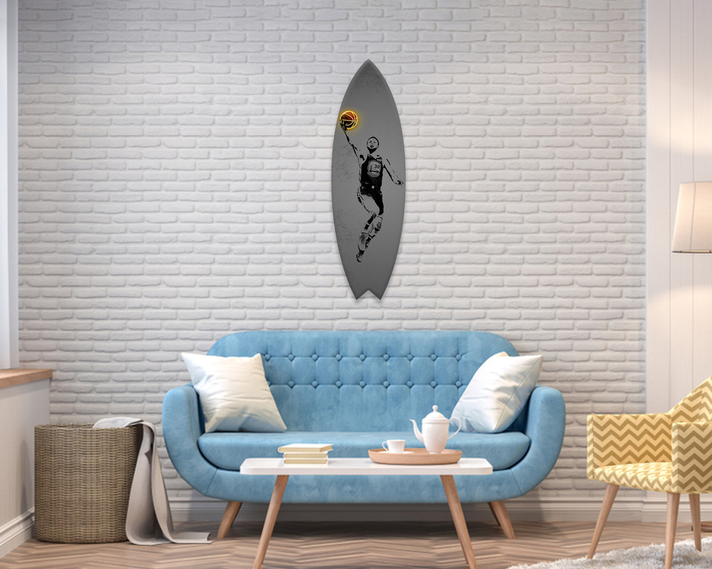 Stephen Curry Acrylic Surfboard Wall Art