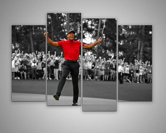 Tiger Woods Black & White Canvas Art