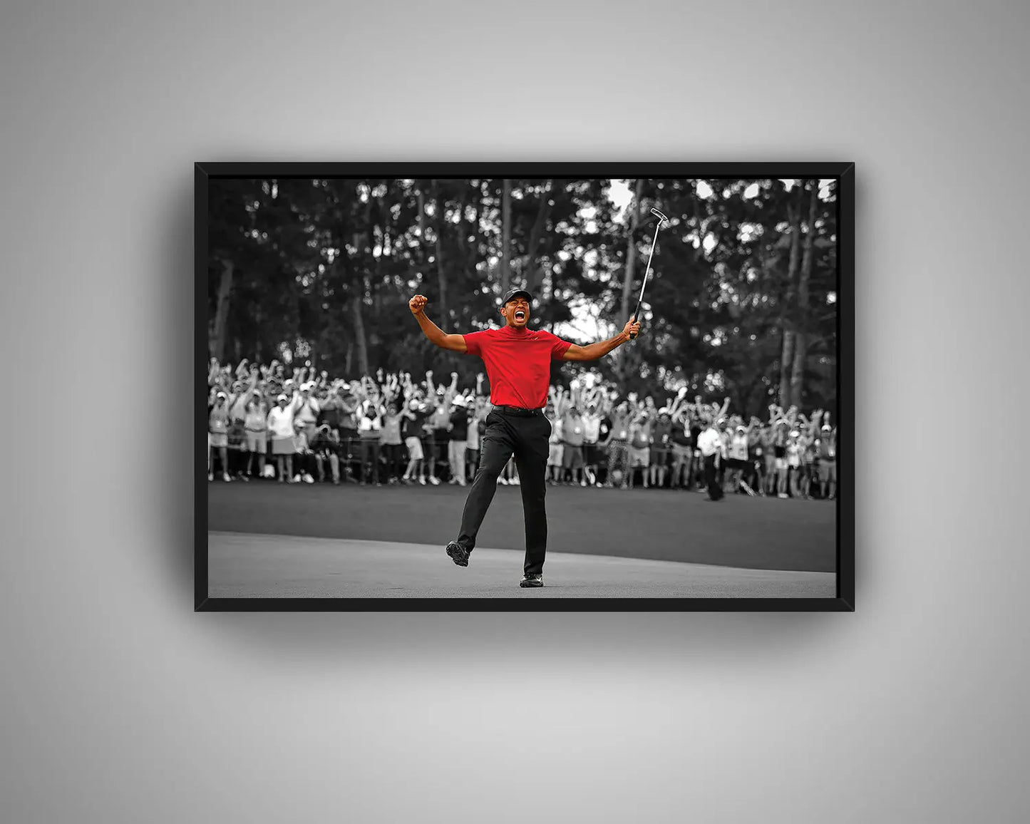 Tiger Woods Black & White Canvas Art