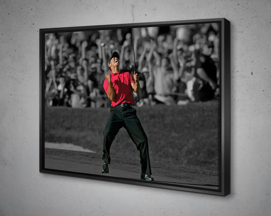 Tiger Woods Black & White Canvas Art