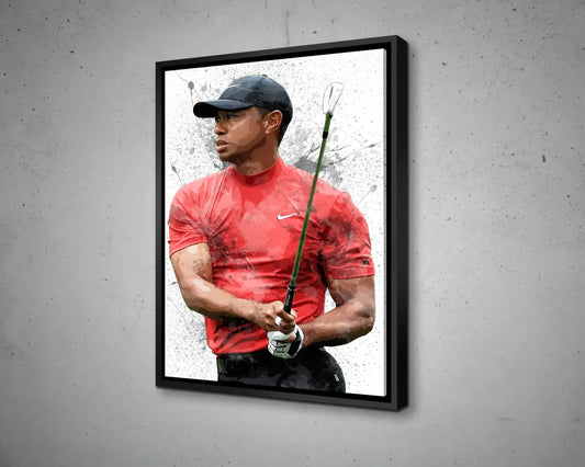 Tiger Woods Splash Effect Canvas Art