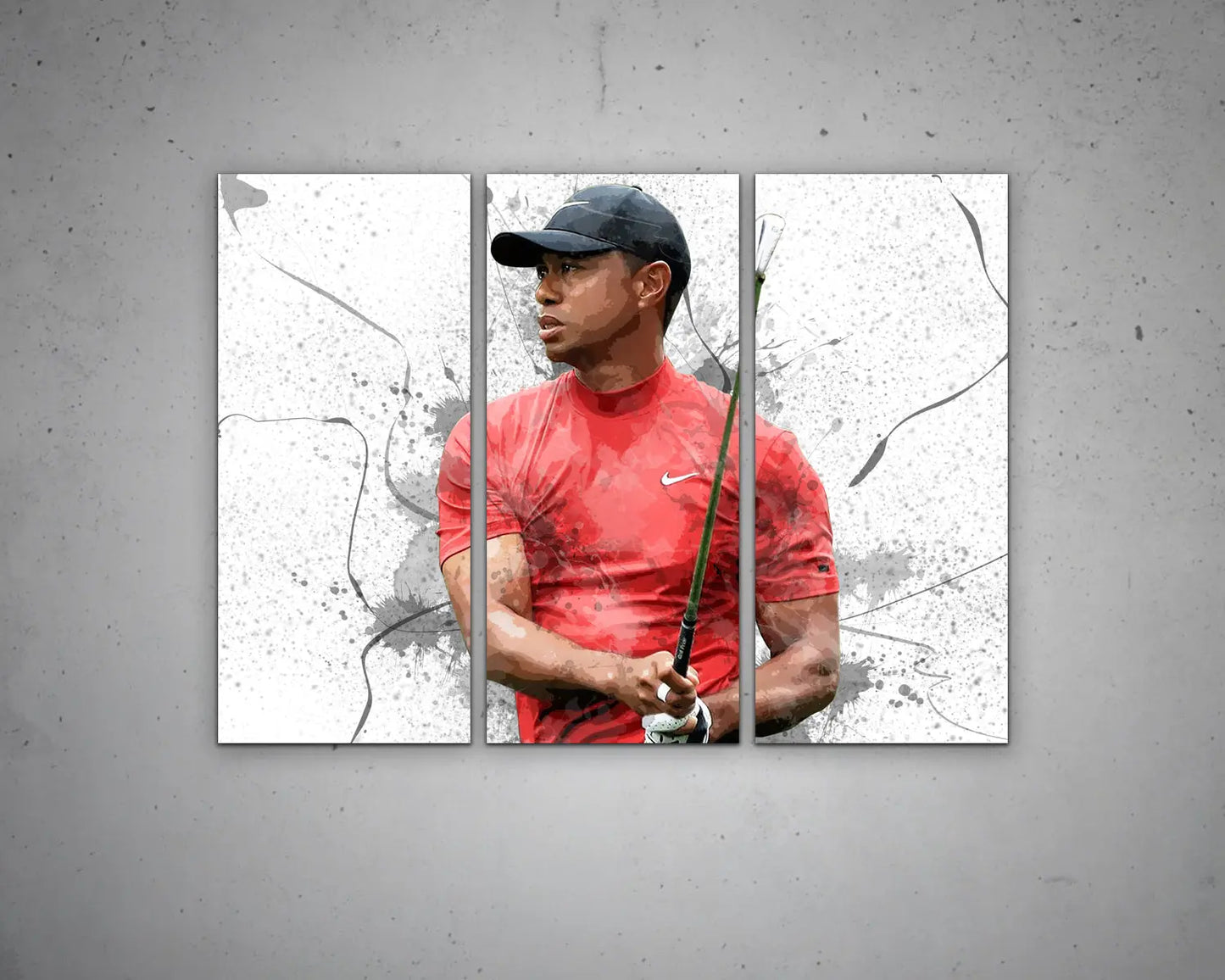 Tiger Woods Splash Effect Canvas Art