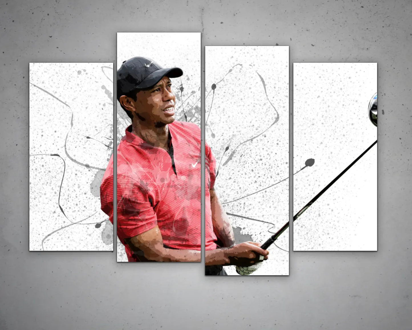 Tiger Woods Splash Effect Canvas Art