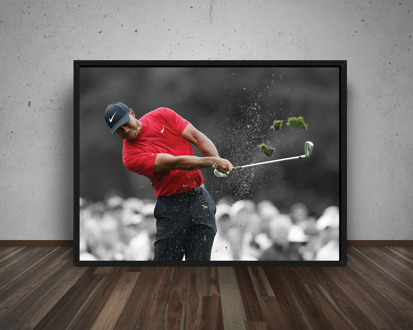 Tiger Woods Black & White Canvas Art