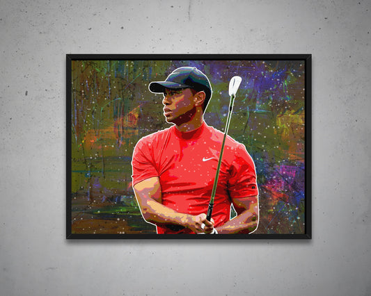 Tiger Woods Multicolour Wall Art