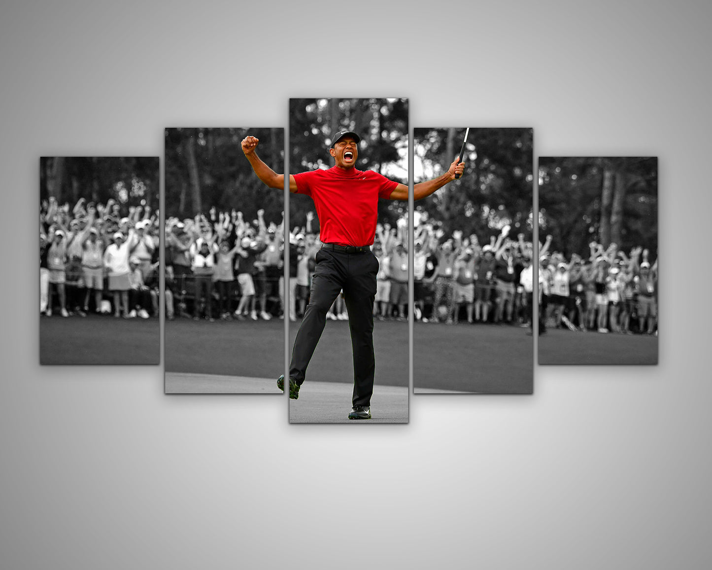 Tiger Woods Black & White Canvas Art