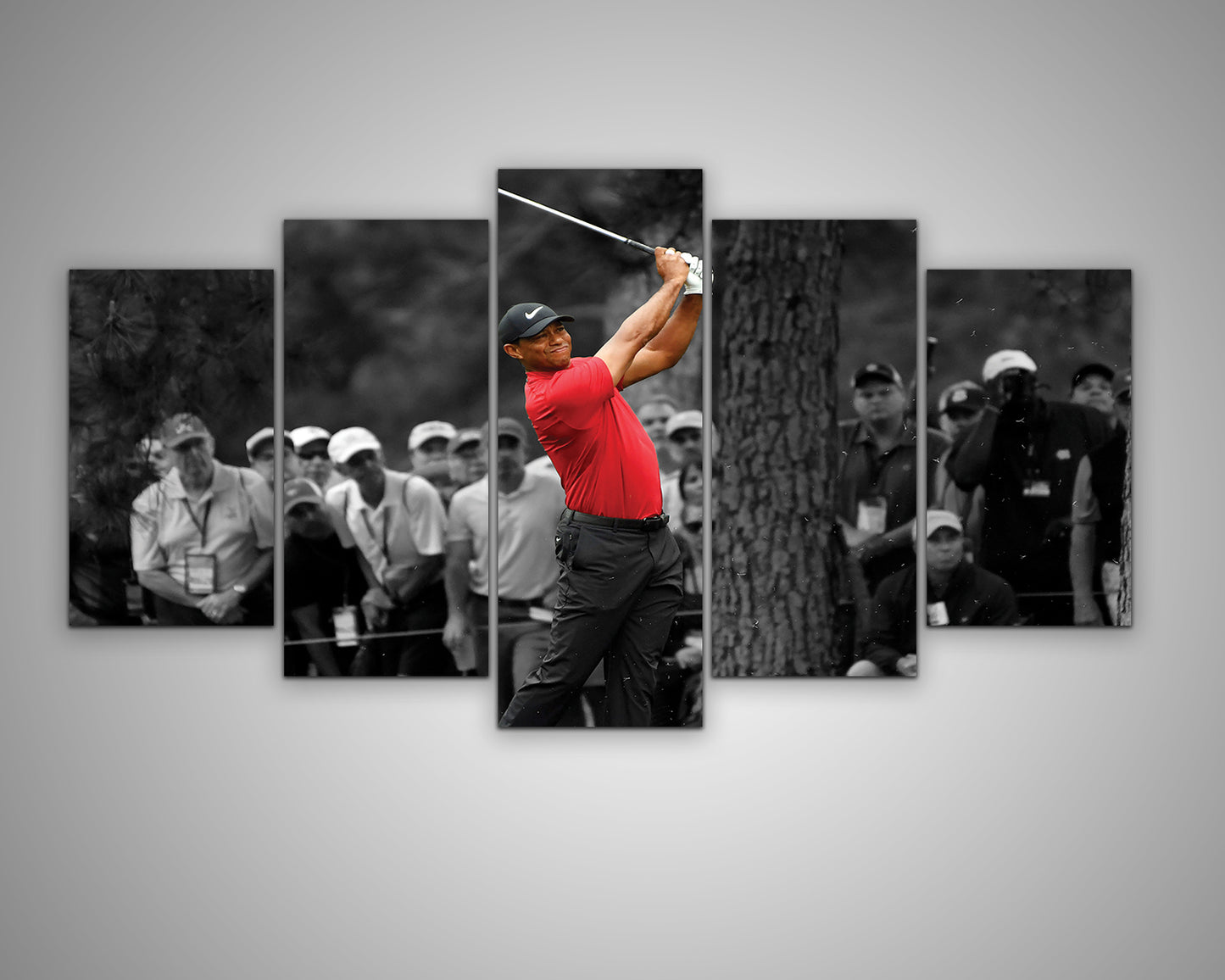 Tiger Woods Black & White Canvas Art