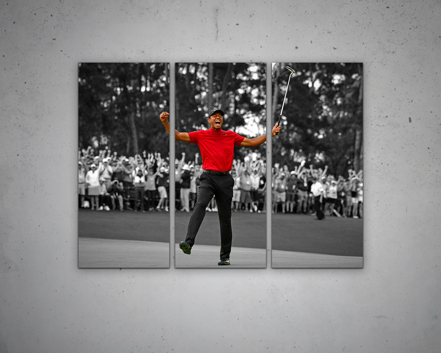 Tiger Woods Black & White Canvas Art