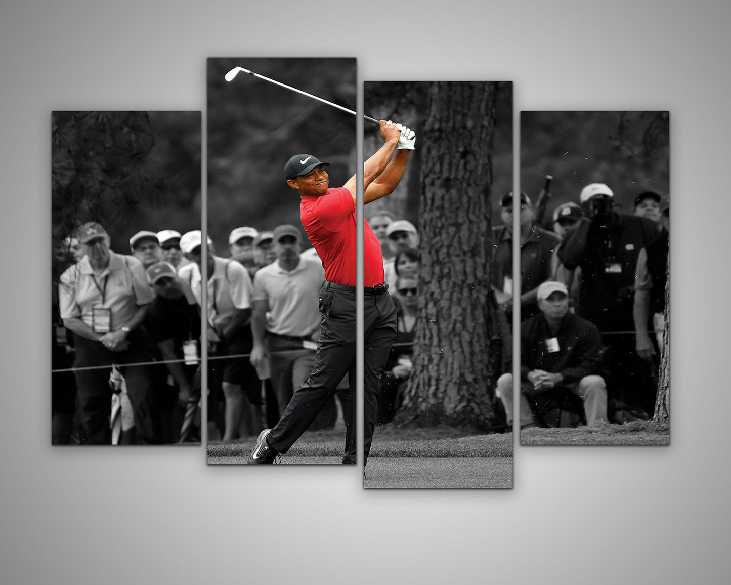 Tiger Woods Black & White Canvas Art