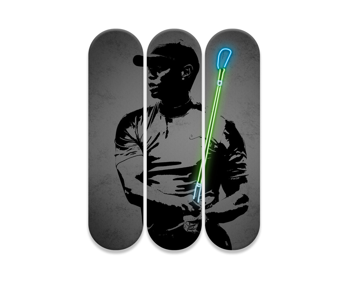 Tiger Woods Acrylic Skateboard Wall Art