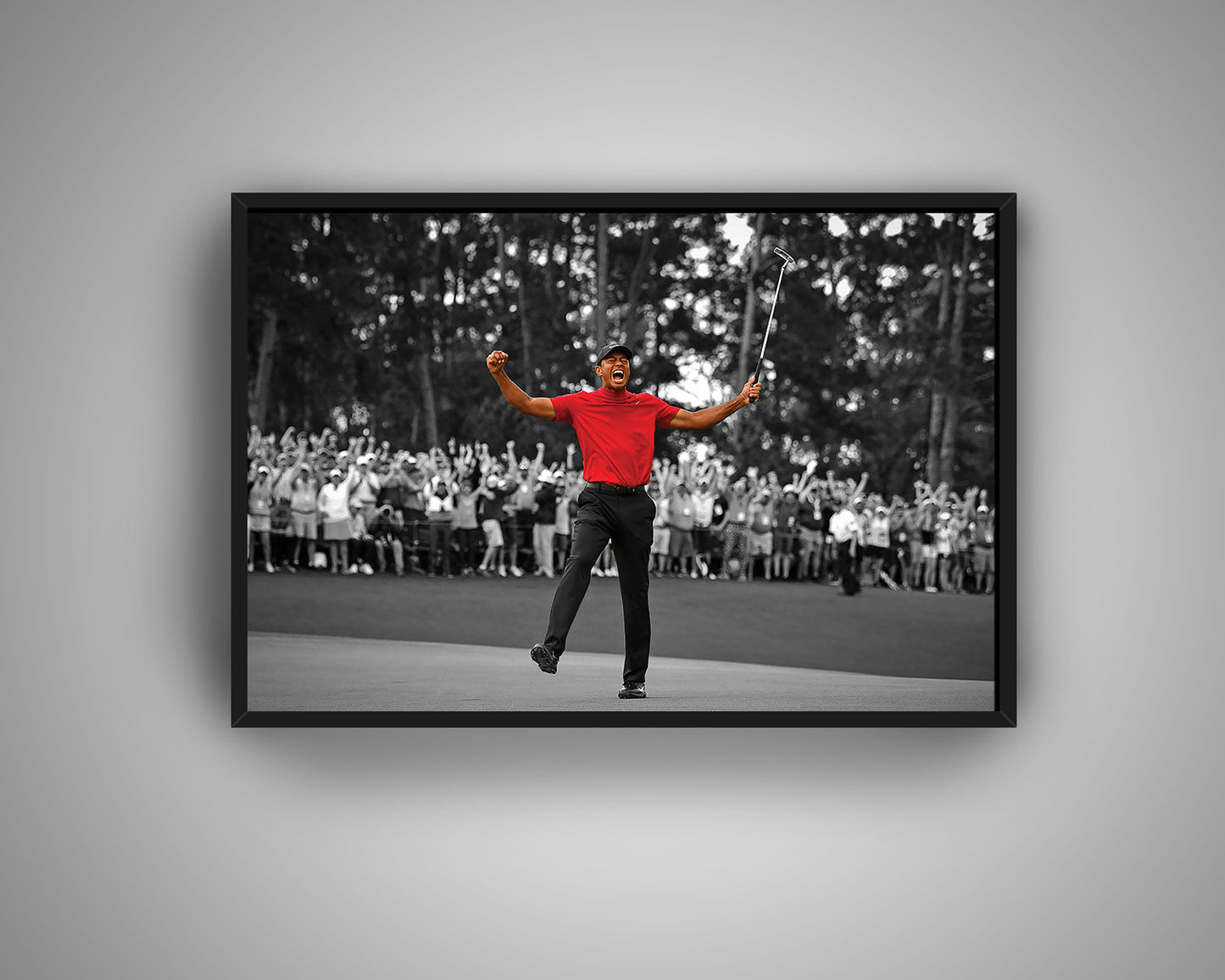 Tiger Woods Black & White Canvas Art