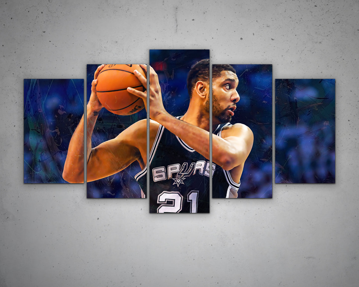 Tim Duncan Multicolour Wall Art