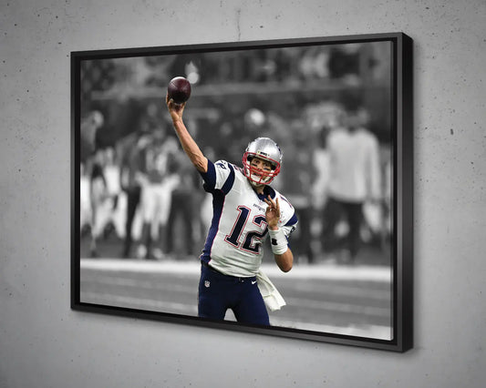 Tom Brady Black & White Canvas Art