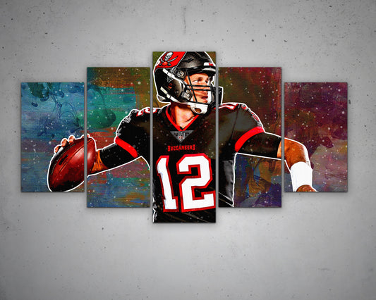 Tom Brady Multicolour Wall Art