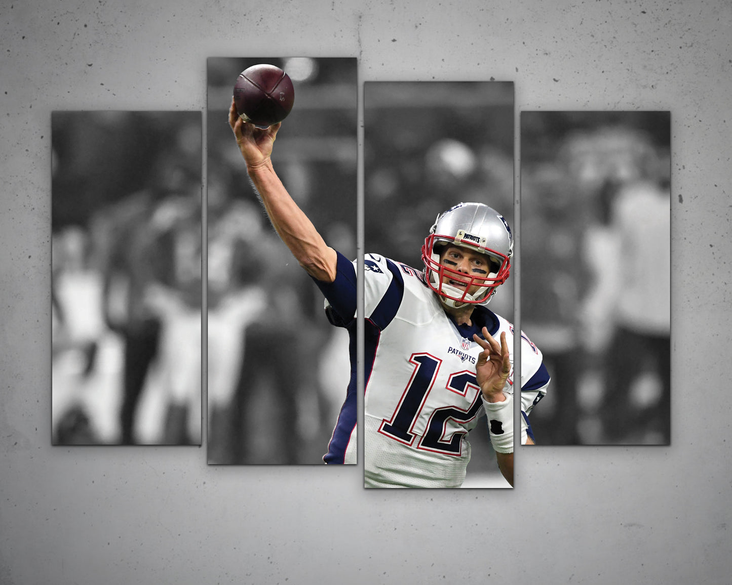 Tom Brady Black & White Canvas Art