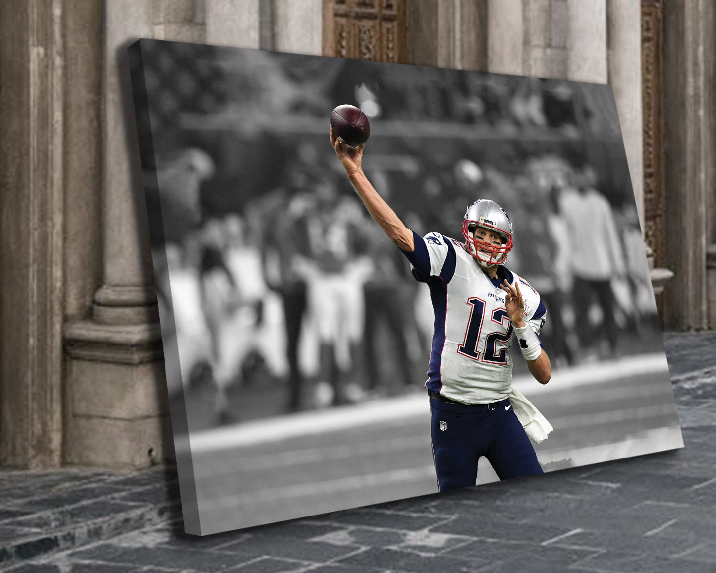 Tom Brady Black & White Canvas Art