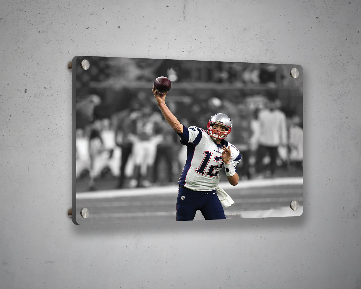 Tom Brady Black & White Canvas Art