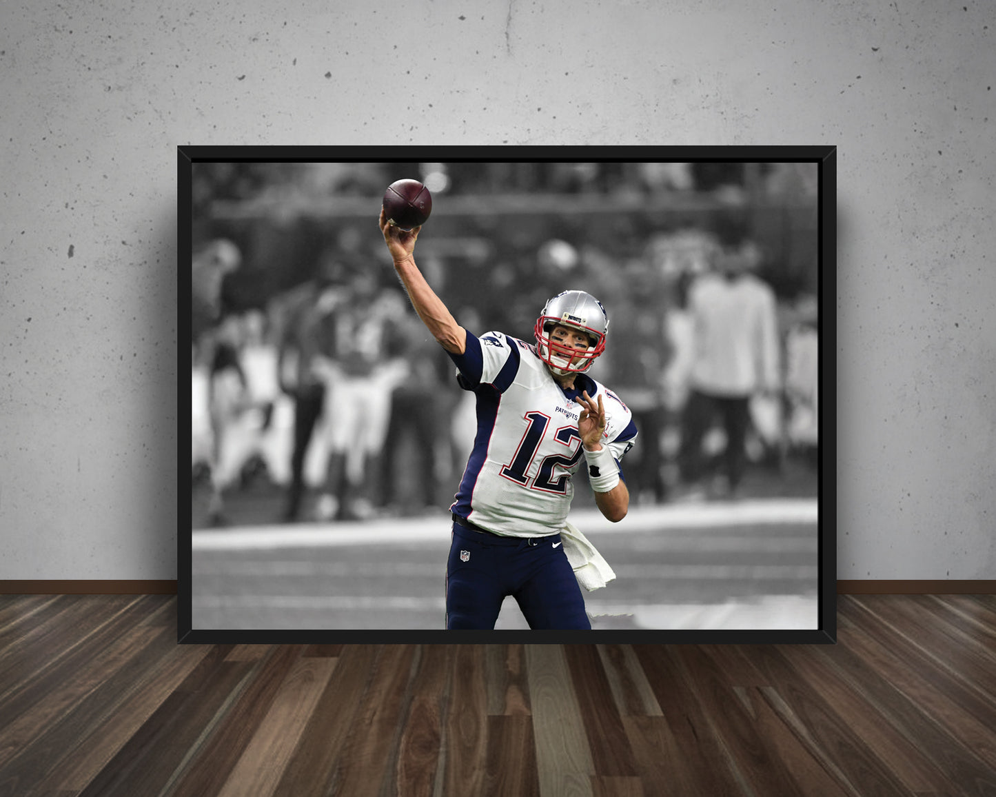 Tom Brady Black & White Canvas Art