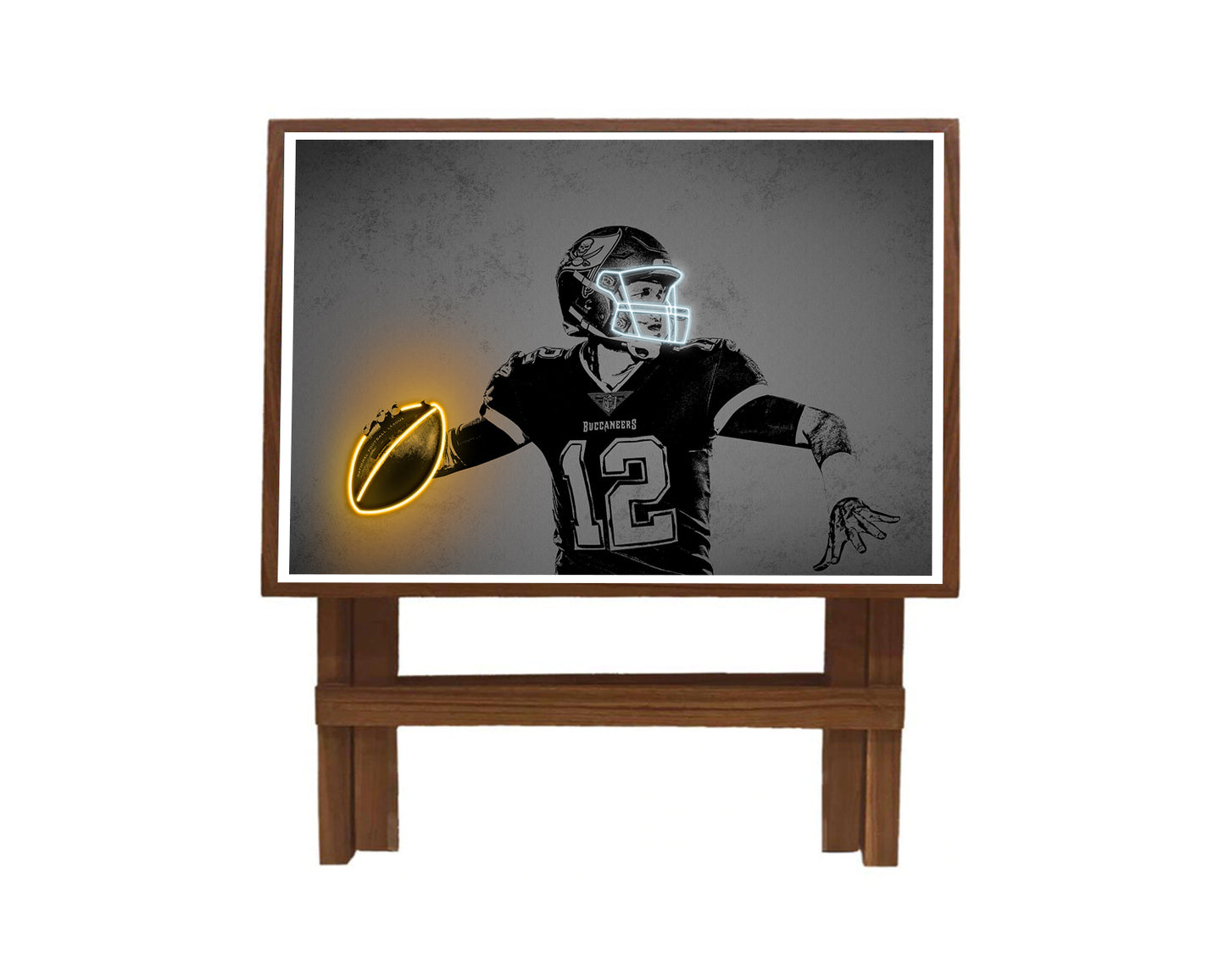 Tom Brady Neon Effect Coffee and Laptop Table