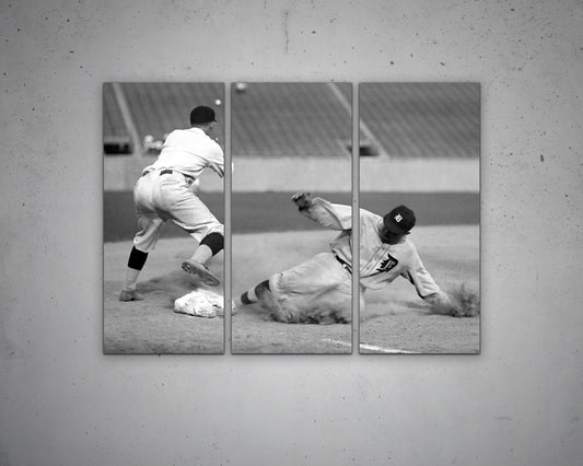 Ty Cobb Black & White Canvas Art