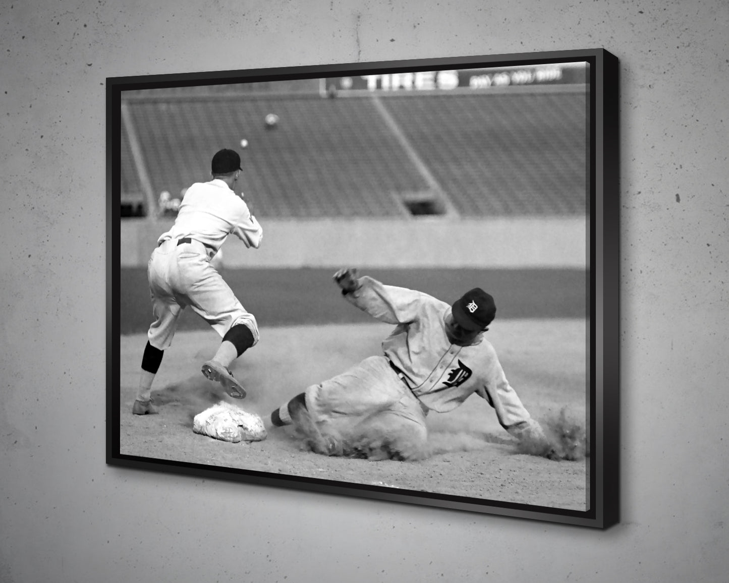 Ty Cobb Black & White Canvas Art