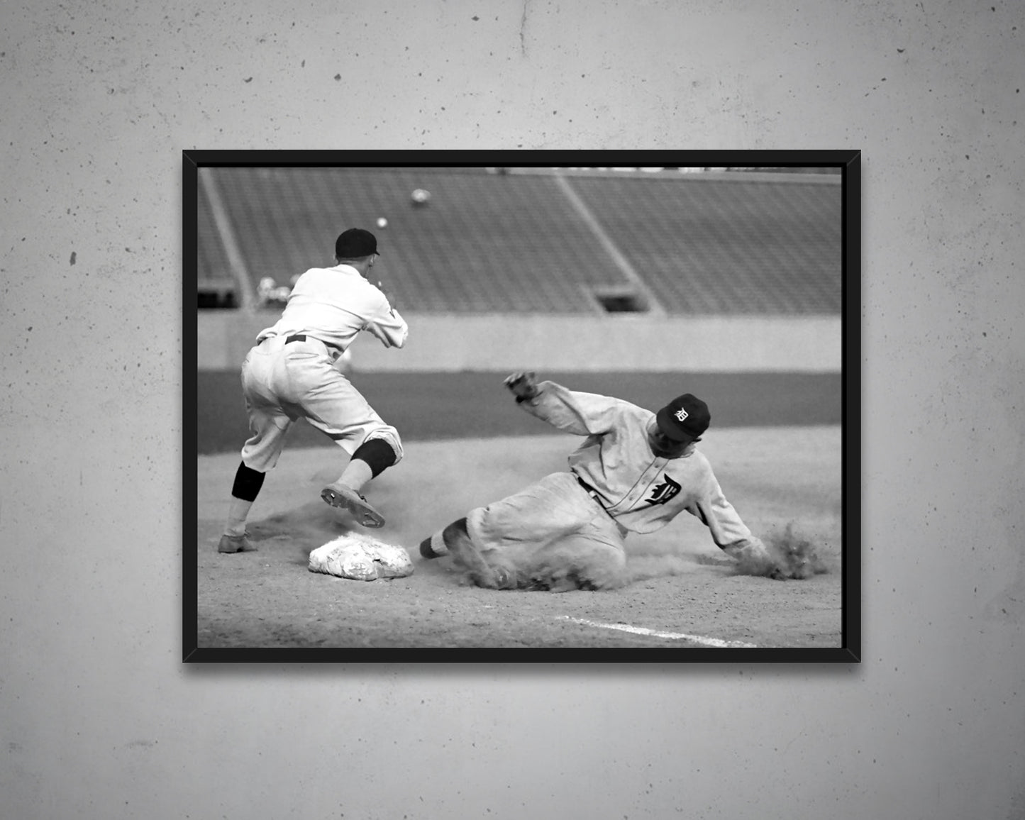 Ty Cobb Black & White Canvas Art
