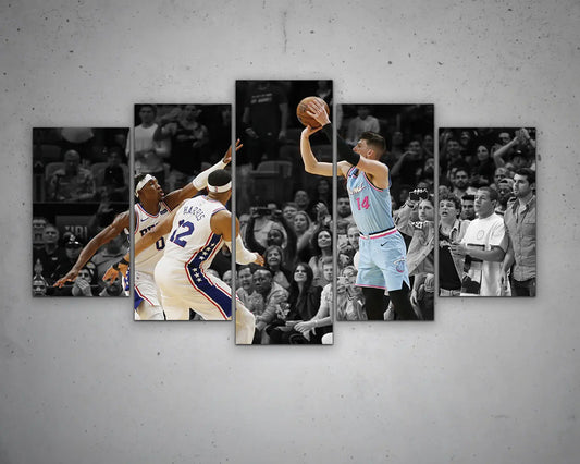 Tyler Herro Black & White Canvas Art