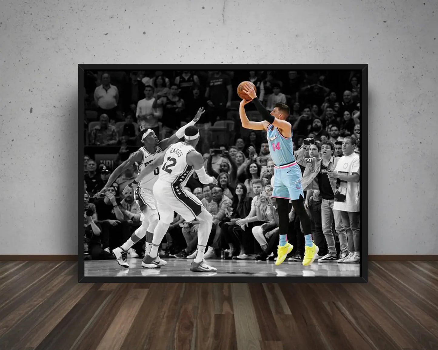 Tyler Herro Black & White Canvas Art