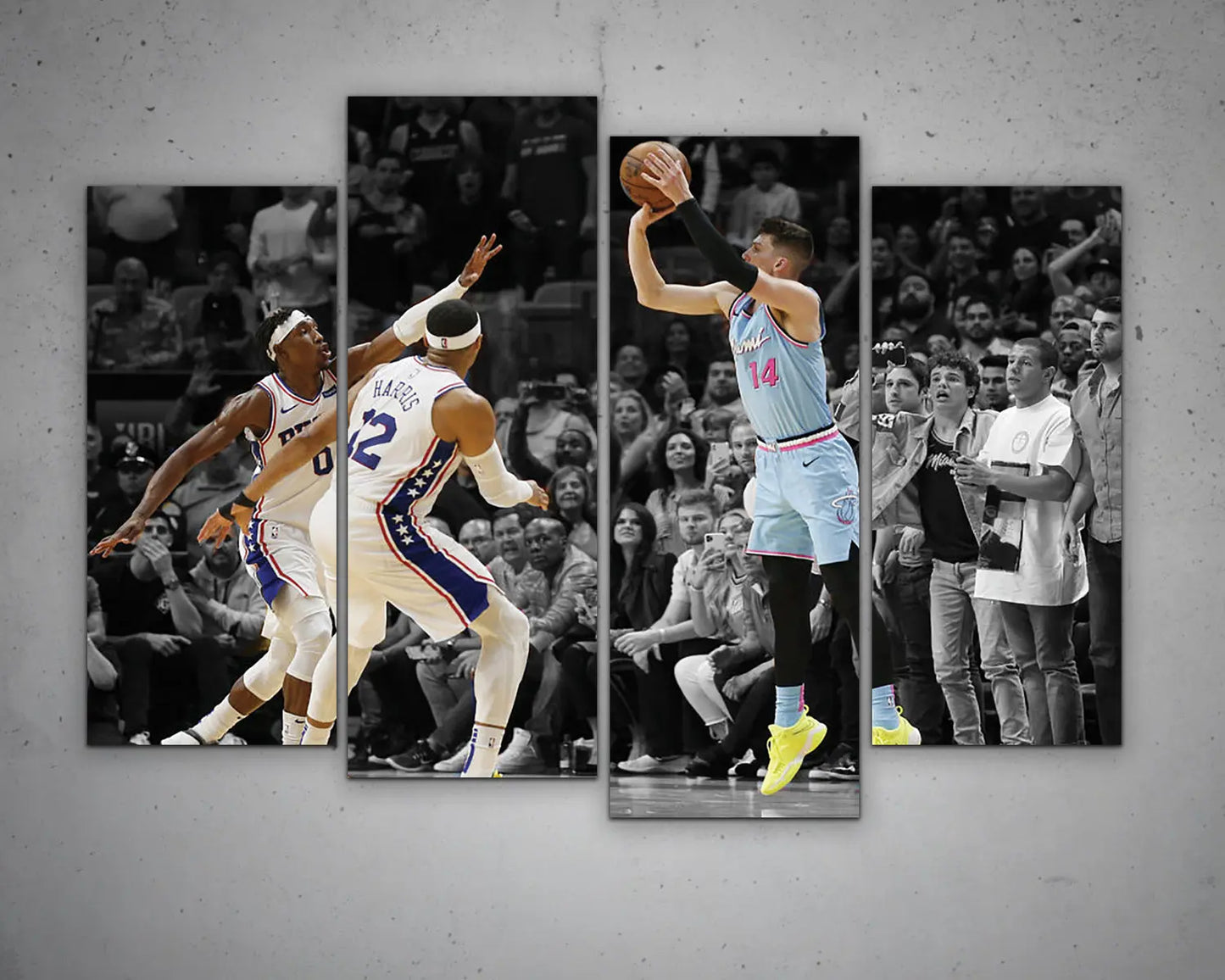 Tyler Herro Black & White Canvas Art