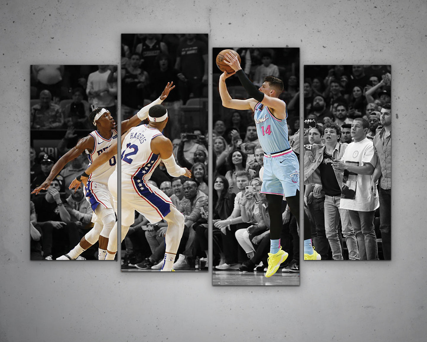 Tyler Herro Black & White Canvas Art