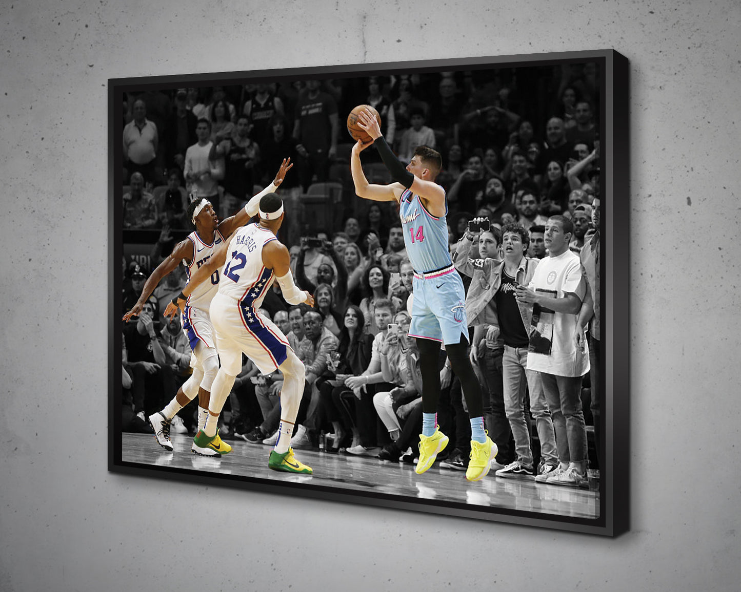 Tyler Herro Black & White Canvas Art