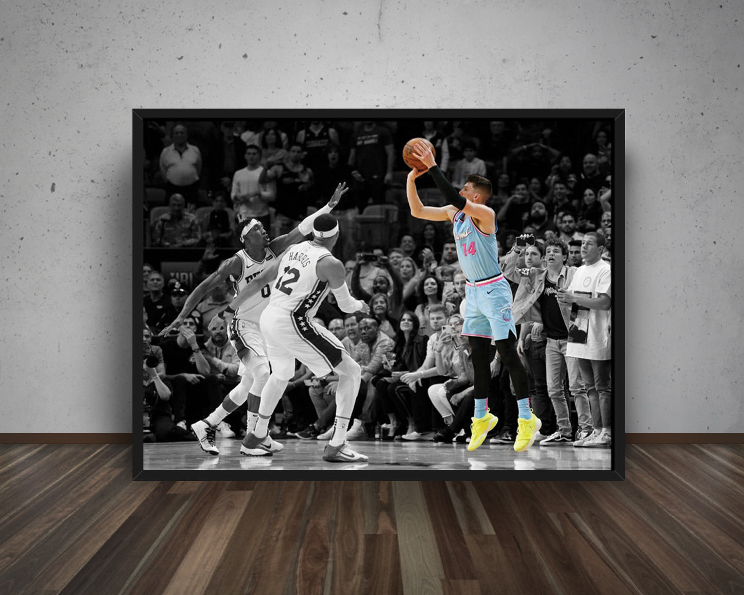 Tyler Herro Black & White Canvas Art