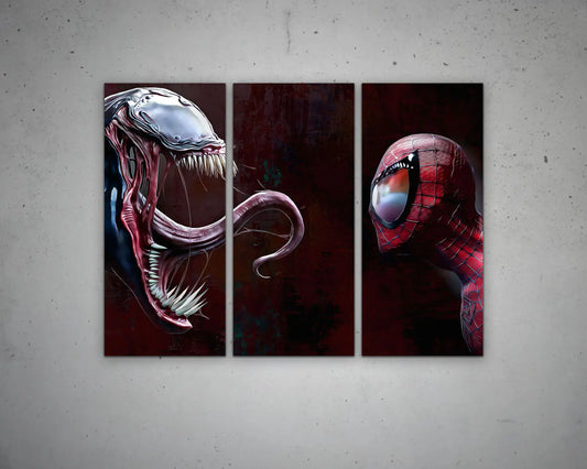 Venom Vs. Spiderman Multicolour Wall Art