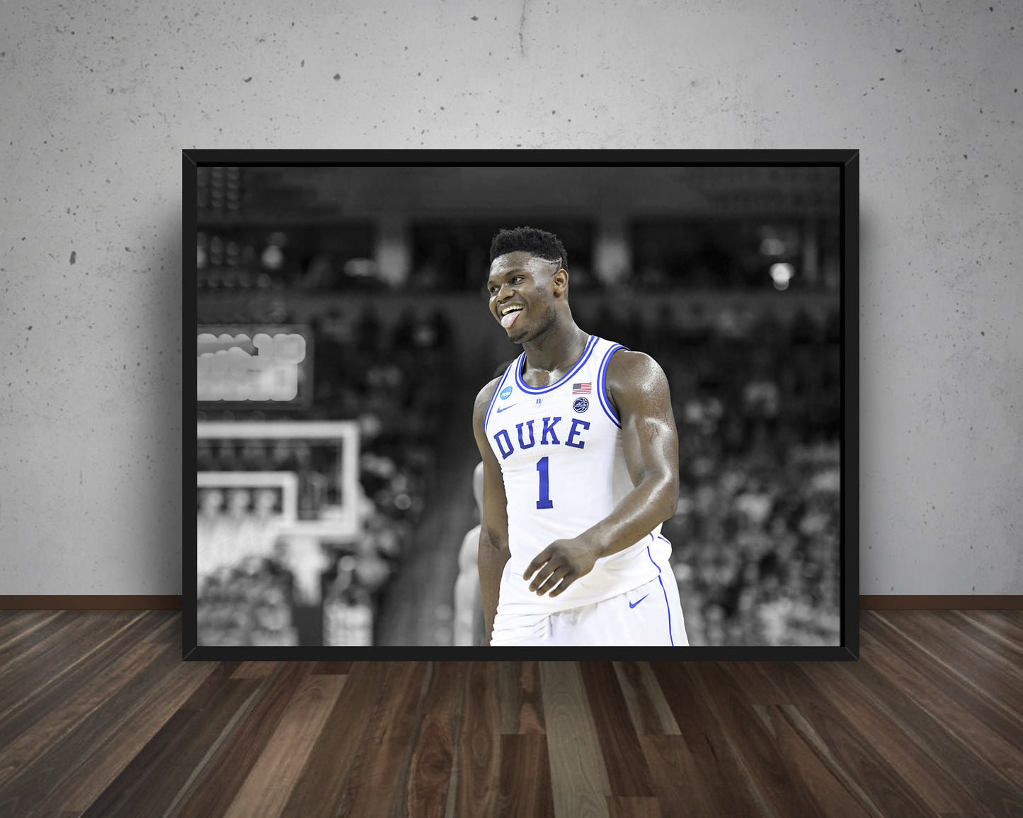 Zion Williamson Black & White Canvas Art